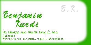 benjamin kurdi business card